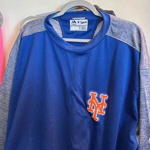 NY Mets 3XLT Majestic ThermaBase Raglan Pullover.